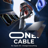 Cablu Lisen de date 3in1 (YL0124070021), Type-C to Type-C, Magnetic, 140W, 480Mbps, Nylon Braided, 6.6ft, gri