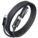 Cablu Lisen de date 3in1 (YL0124070021), Type-C to Type-C, Magnetic, 140W, 480Mbps, Nylon Braided, 6.6ft, gri