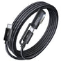 Cablu Lisen de date 3in1 (YL0124070021), Type-C to Type-C, Magnetic, 140W, 480Mbps, Nylon Braided, 6.6ft, gri