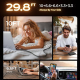 Cablu Lisen (5 pack) Cablu de date (YL0123070010), Type-C, 60W, 480Mbps, Incarcare rapida, Braided, 1m/1m/2m/2m/3m, negru