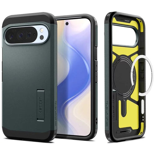 Husa pentru Google Pixel 10 Pro XL, Spigen Tough Armor MagSafe (ACS09730), verde