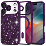 Husa pentru iPhone 17 Pro Max, Techsuit Lux Glitter MagSafe, albastru