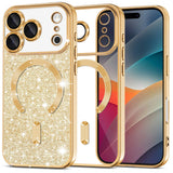 Husa pentru iPhone 17 Pro Max, Techsuit Lux Glitter MagSafe, argintiu