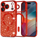 Husa pentru iPhone 17 Pro Max, Techsuit Lux Glitter MagSafe, argintiu