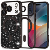 Husa pentru iPhone 17 Pro Max, Techsuit Lux Glitter MagSafe, argintiu