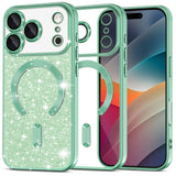 Husa pentru iPhone 17 Pro, Techsuit Lux Glitter MagSafe, bleu