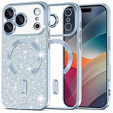 Husa pentru iPhone 17 Pro, Techsuit Lux Glitter MagSafe, bleu
