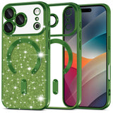 Husa pentru iPhone 17 Pro, Techsuit Lux Glitter MagSafe, albastru