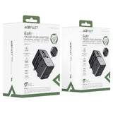 Adaptor pentru Calatorie Acefast (Z8), 3x USB-C, 2x USB, EU, UK, AUS, US, 45W, GaN Technology, Incarcare Rapida, Negru