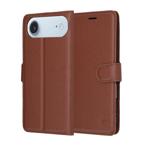 Husa pentru iPhone 17 Air, Techsuit Leather Folio, maro