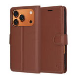 Husa pentru iPhone 17 Pro Max, Techsuit Leather Folio, maro