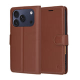 Husa pentru iPhone 17 Pro, Techsuit Leather Folio, maro