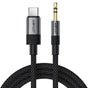Cablu audio Acefast (J11), Mini Jack 3.5mm to Type-C, Aluminum + Nylon Braided, Hi-Fi Sound, Plug & Play, 1m, negru