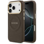 Husa pentru iPhone 17 Pro, Guess Peony Hot Stamp MagSafe (GUHMP17LPSAMSECW), maro