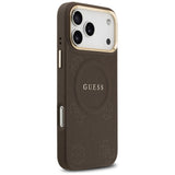Husa pentru iPhone 17 Pro Max, Guess Peony Hot Stamp MagSafe (GUHMP17XPSAMSECW), maro