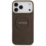 Husa pentru iPhone 17 Pro Max, Guess Peony Hot Stamp MagSafe (GUHMP17XPSAMSECW), maro