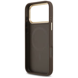 Husa pentru iPhone 17 Pro Max, Guess Peony Hot Stamp MagSafe (GUHMP17XPSAMSECW), maro
