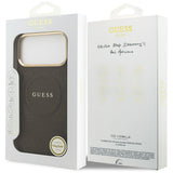 Husa pentru iPhone 17 Pro Max, Guess Peony Hot Stamp MagSafe (GUHMP17XPSAMSECW), maro