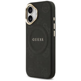 Husa pentru iPhone 17, Guess Peony Hot Stamp MagSafe (GUHMP17SPSAMSECK), negru