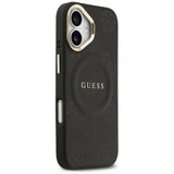 Husa pentru iPhone 17, Guess Peony Hot Stamp MagSafe (GUHMP17SPSAMSECK), negru