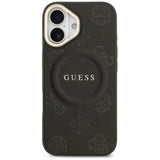 Husa pentru iPhone 17, Guess Peony Hot Stamp MagSafe (GUHMP17SPSAMSECK), negru