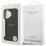 Husa pentru iPhone 17, Guess Peony Hot Stamp MagSafe (GUHMP17SPSAMSECK), negru