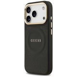Husa pentru iPhone 17 Pro, Guess Peony Hot Stamp MagSafe (GUHMP17LPSAMSECK), negru