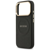 Husa pentru iPhone 17 Pro, Guess Peony Hot Stamp MagSafe (GUHMP17LPSAMSECK), negru