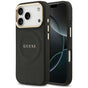 Husa pentru iPhone 17 Pro, Guess Peony Hot Stamp MagSafe (GUHMP17LPSAMSECK), negru