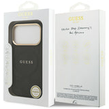 Husa pentru iPhone 17 Pro, Guess Peony Hot Stamp MagSafe (GUHMP17LPSAMSECK), negru