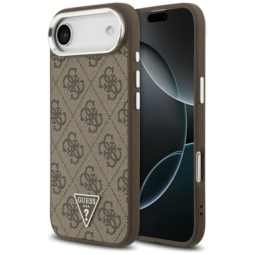 Husa pentru iPhone 17 Air, Guess Hardcase 4G Triangle Logo MagSafe (GUHMP17MP4TSRCMW), maro