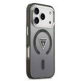 Husa pentru iPhone 17 Pro Max, Guess IML Gradient Triangle Logo MagSafe (GUHMP17XHGTMLCGK), negru