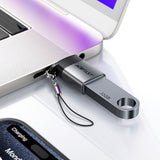 Adaptor Acefast OTG Adapter (J7), USB to Type-C, 10Gbps Data Transmission, Incarcare Rapida, Gri