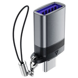 Adaptor Acefast OTG Adapter (J7), USB to Type-C, 10Gbps Data Transmission, Incarcare Rapida, Gri