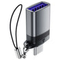 Adaptor Acefast OTG Adapter (J7), USB to Type-C, 10Gbps Data Transmission, Incarcare Rapida, Gri