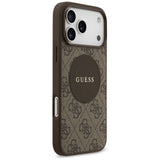 Husa pentru iPhone 17 Pro Max, Guess 4G Circle Classic Logo MagSafe (GUHMP17XP4PGRSGW), maro