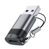 Adaptor Acefast Adapter (J8), Type-C to USB, 10Gbps Data Transmission, 27W, Incarcare Rapida, Gri