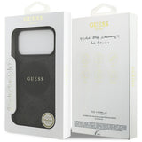 Husa pentru iPhone 17 Pro Max, Guess 4G Circle Classic Logo MagSafe (GUHMP17XP4PGRSGK), negru