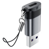 Adaptor Acefast Adapter (J8), Type-C to USB, 10Gbps Data Transmission, 27W, Incarcare Rapida, Gri