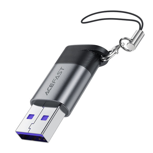 Adaptor Acefast Adapter (J8), Type-C to USB, 10Gbps Data Transmission, 27W, Incarcare Rapida, Gri