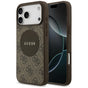Husa pentru iPhone 17 Pro, Guess 4G Circle Classic Logo MagSafe (GUHMP17LP4PGRSGW), maro