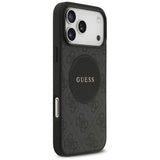 Husa pentru iPhone 17 Pro, Guess 4G Circle Classic Logo MagSafe (GUHMP17LP4PGRSGK), negru