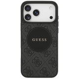 Husa pentru iPhone 17 Pro, Guess 4G Circle Classic Logo MagSafe (GUHMP17LP4PGRSGK), negru