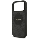 Husa pentru iPhone 17 Pro, Guess 4G Circle Classic Logo MagSafe (GUHMP17LP4PGRSGK), negru