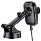 Suport auto Acefast cu Incarcare Wireless (D49), pentru Bord/Parbriz, Prindere magnetica, Clip blocare, 15W, pentru 4.7-6.9 Telefoane, negru