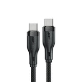 Cablu Acefast de date (C8-03), Incarcare rapida, Type-C to Type-C, 60W, 3A, Nylon Braided, 25.000 Bends, 1.2m, negru