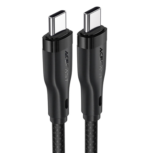 Cablu Acefast de date (C8-03), Incarcare rapida, Type-C to Type-C, 60W, 3A, Nylon Braided, 25.000 Bends, 1.2m, negru