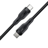 Cablu Acefast de date (C8-03), Incarcare rapida, Type-C to Type-C, 60W, 3A, Nylon Braided, 25.000 Bends, 1.2m, negru