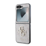 Husa pentru Samsung Galaxy Z Flip7, Guess Leather 4G Metal Logo (GUHCZF74GMGGR), negru