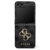 Husa pentru Samsung Galaxy Z Flip7, Guess Leather 4G Metal Logo (GUHCZF74GMGGR), negru